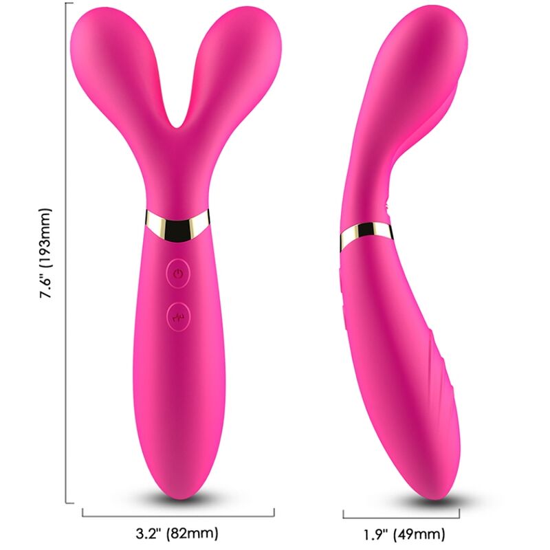Vibratore Wand Doppia Testa Armony Y-Wand — Silicone, Fucsia
