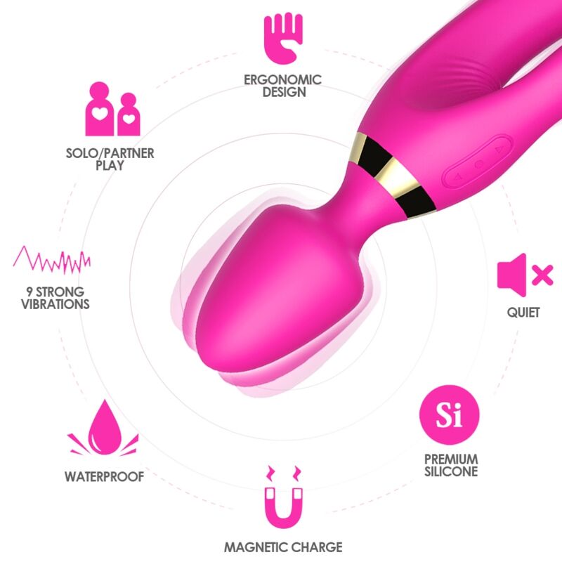 Vibratore Rabbit Armony — Silicone, 18 Modalità, Fucsia