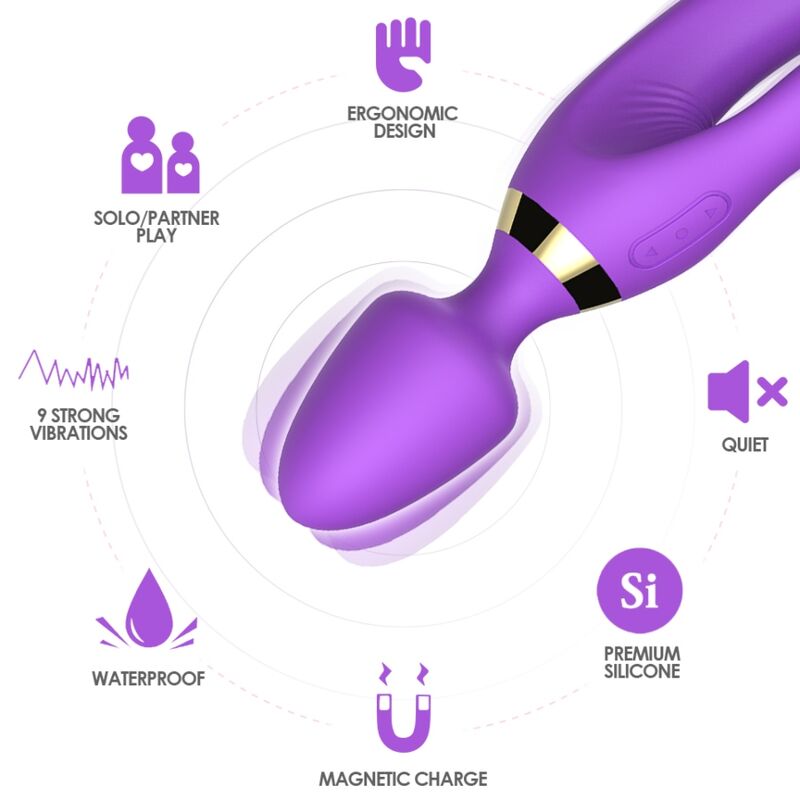 Vibratore Rabbit Armony — Silicone, 9 Modalità, Viola