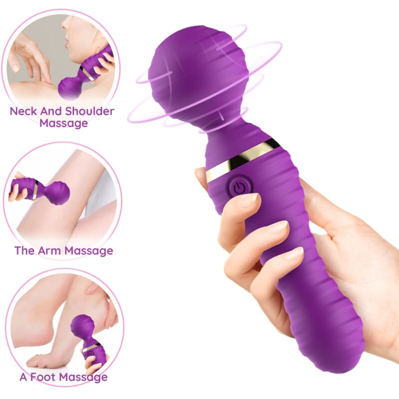 Vibratore Wand Armony Freedo — Silicone, 9 Modalità, Viola