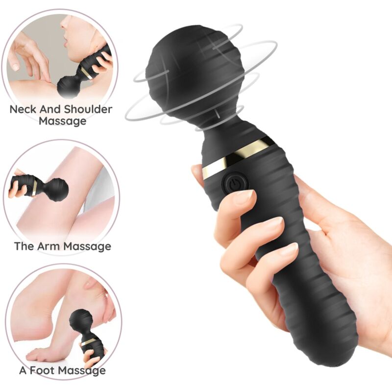 Vibratore Wand Armony Freedo — Silicone, 9 Modalità, Nero