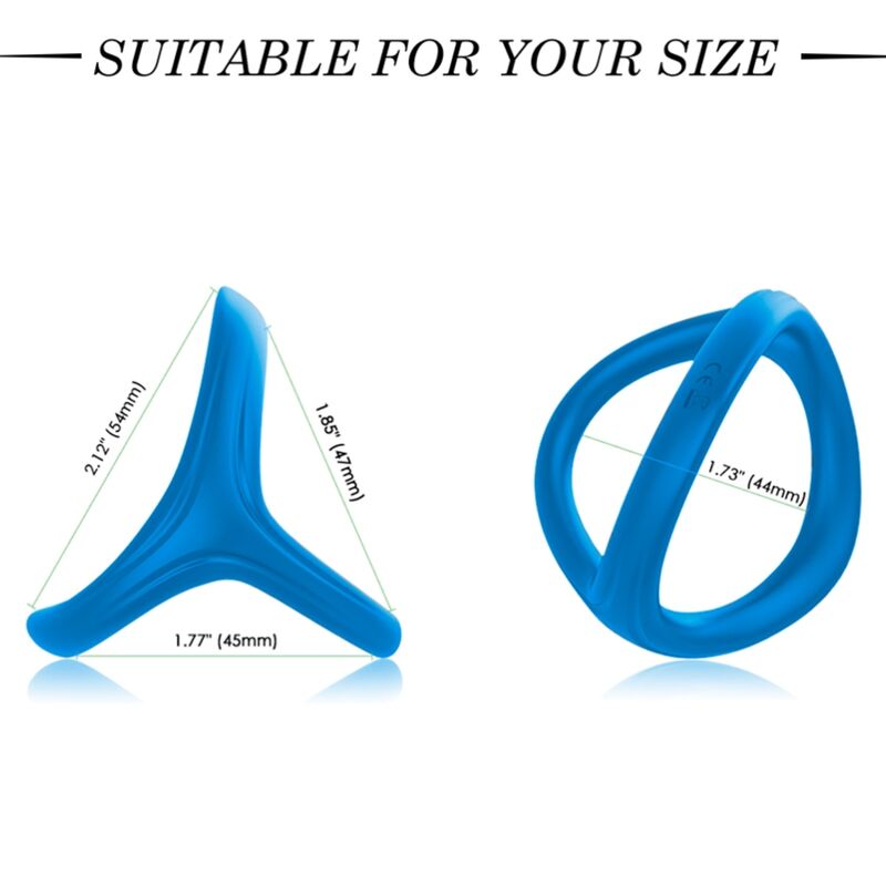 Anello Fallico Doppio Armony Tresor — Silicone, Blu