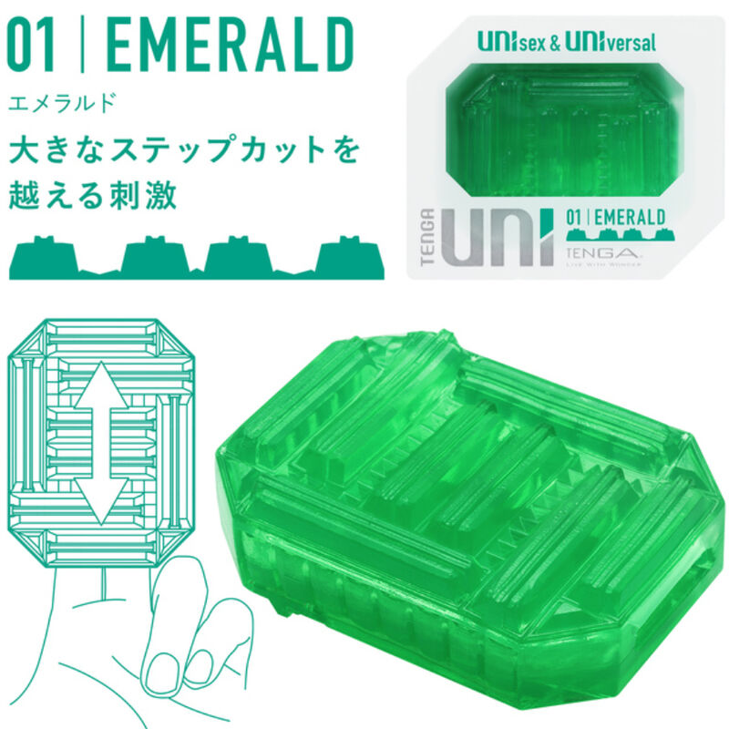 Masturbatore Unisex Tenga Uni Emerald — Ditale in Silicone