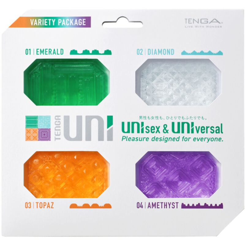 Masturbatore Maschile Tenga Uni Variety Pack — 4 Ditali