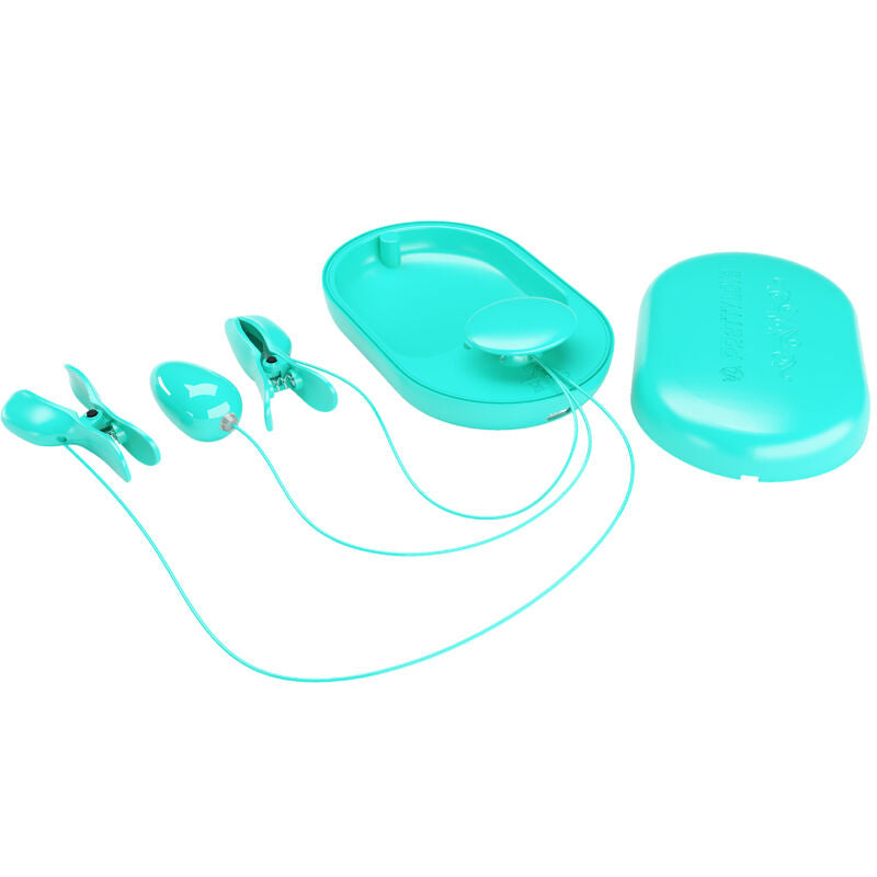 Kit Elettrostimolazione Capezzoli Pretty Love — Pinze BDSM Blu