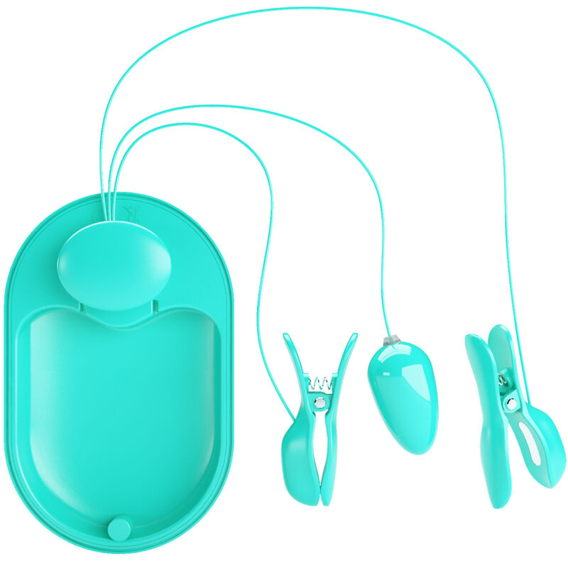 Kit Elettrostimolazione Capezzoli Pretty Love — Pinze BDSM Blu