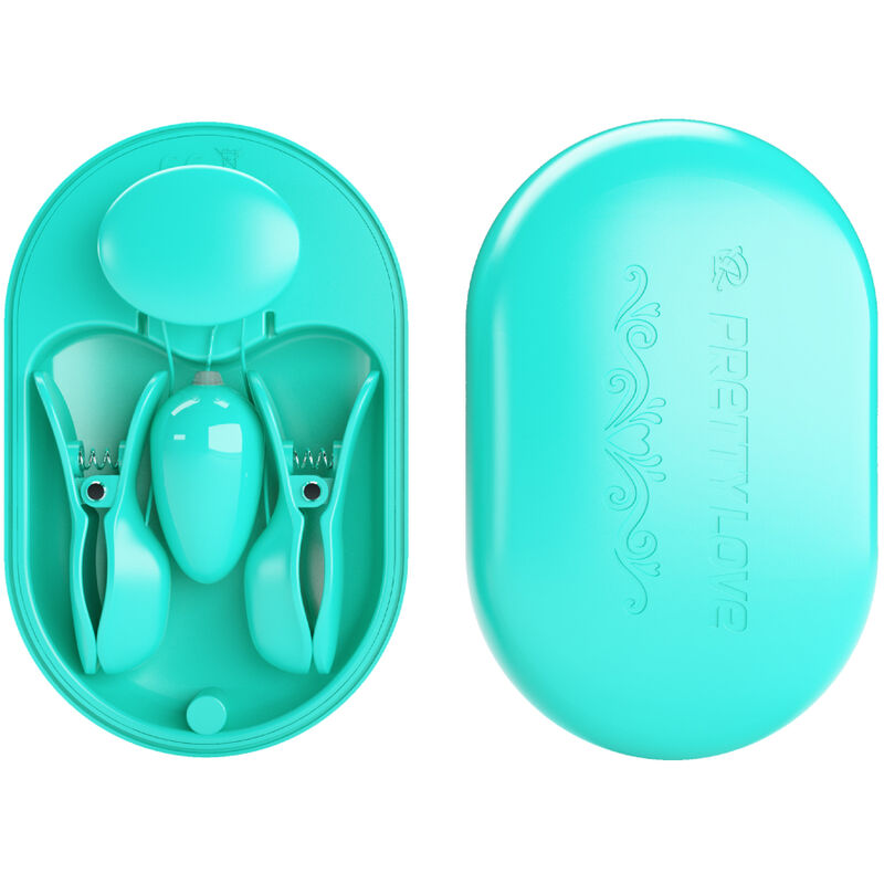 Kit Elettrostimolazione Capezzoli Pretty Love — Pinze BDSM Blu