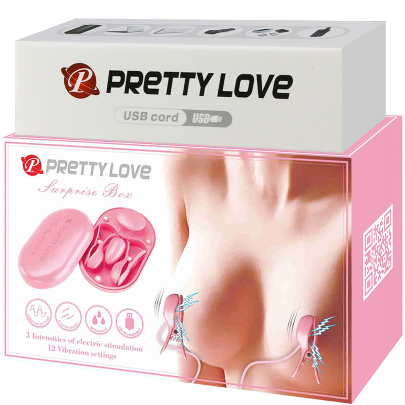 Pinze per Capezzoli Elettrostimolanti Pretty Love Flirtation — Rosa