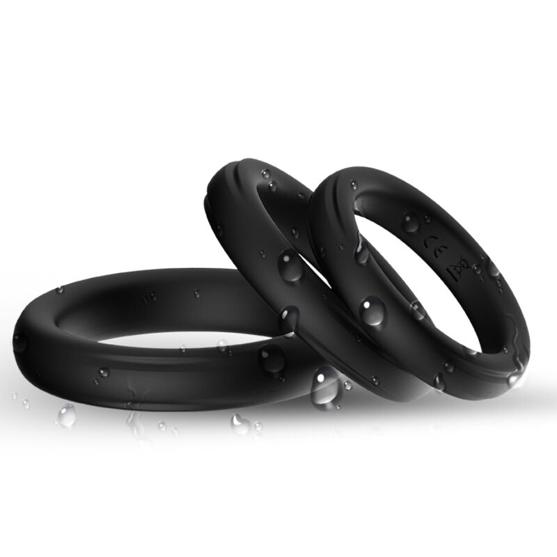 Anello Fallico Triplo Armony — Silicone Nero