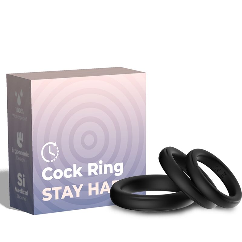 Anello Fallico Triplo Armony — Silicone Nero