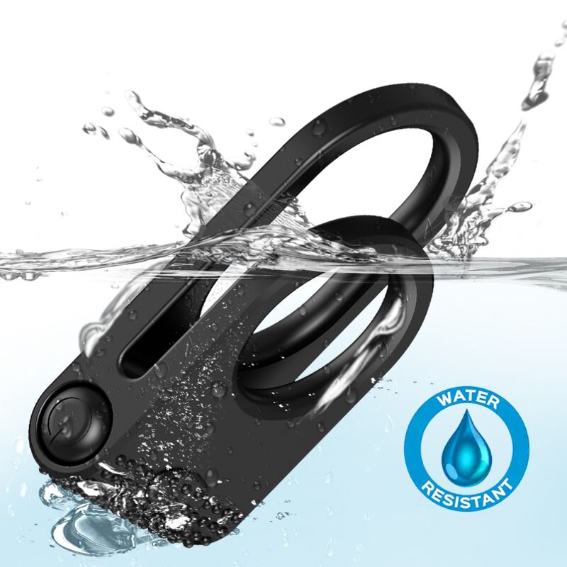 Anello Fallico Vibrante per Coppia Armony Twins — Silicone Nero