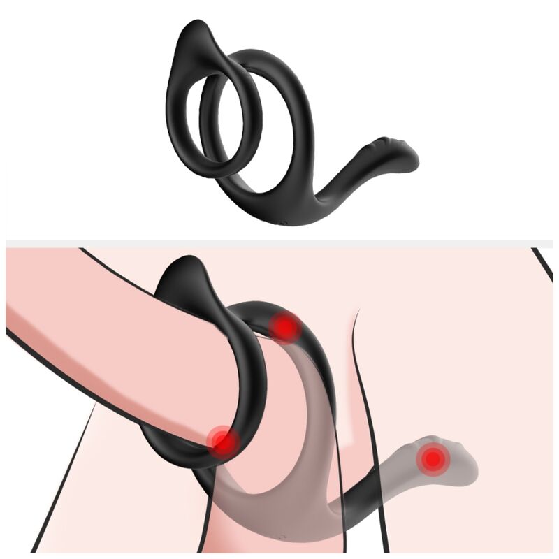 Anello Fallico Vibrante Armony For Him — Doppio, Nero