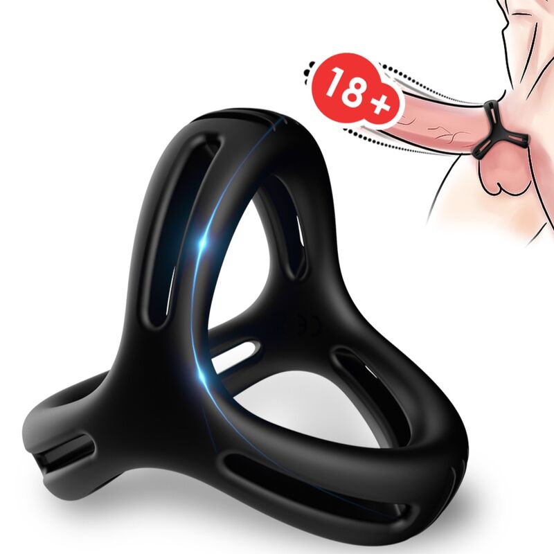 Anello Fallico Multiposizione Armony X-Ring — Silicone, Nero