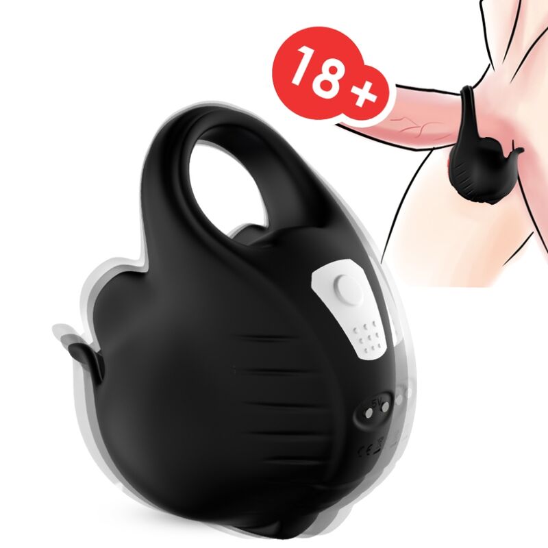 Anello Fallico Vibrante Armony — Silicone, 9 Modalità, Nero
