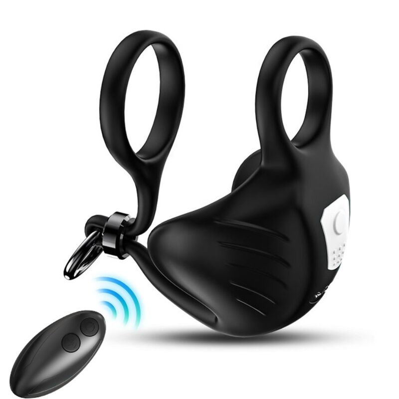 Anello Fallico Vibrante con Telecomando Armony Manta — Nero