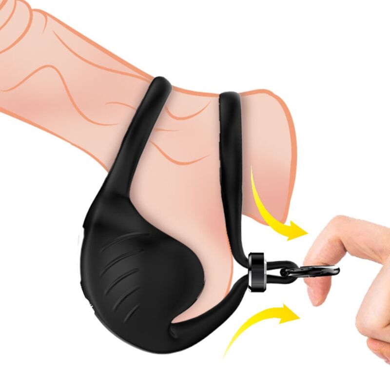 Anello Fallico Vibrante con Telecomando Armony Manta — Nero