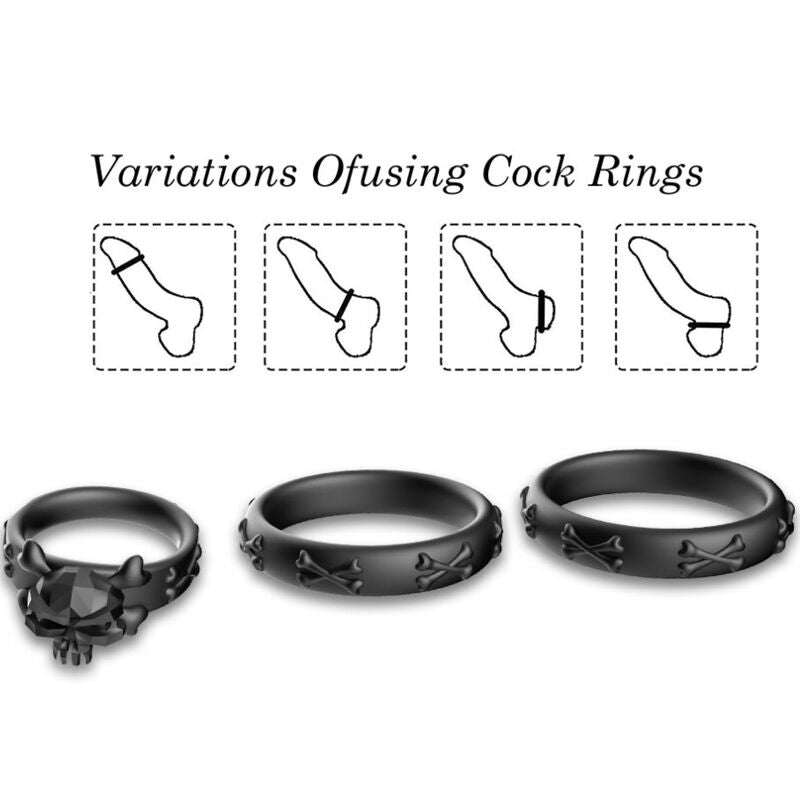 Anello Fallico Vibrante Armony Calavera — Silicone Nero