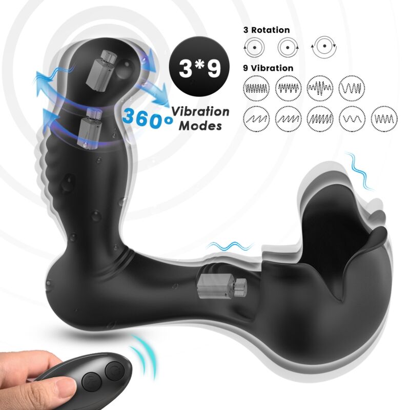 Vibratore Anale Prostatico Armony Surround — Telecomando, Nero