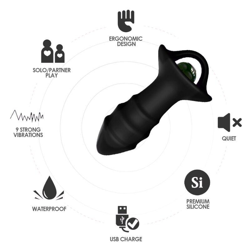 Vibratore con Plug Anale Armony Kylin — Silicone, Telecomando