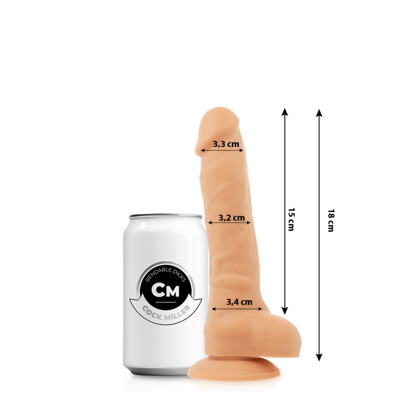 Dildo Realistico Flessibile Cock Miller — Silicone, 18 cm