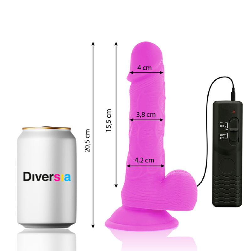 Dildo Vibrante Flessibile Diversia — Silicone, 20.5 cm