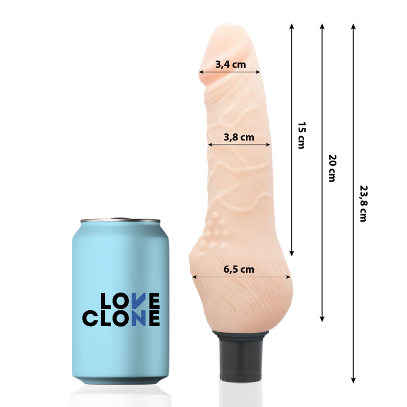 Dildo Realistico Vibrante Autolubrificante Loveclone Daven — 23,8 cm