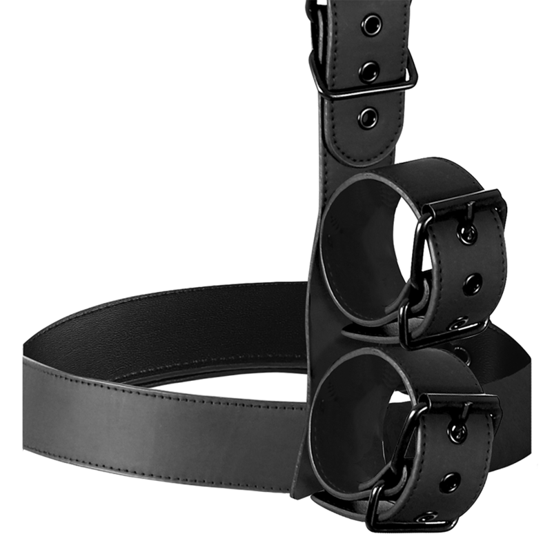Kit Bondage Collare e Polsini Fetish Submissive — Pelle Vegana