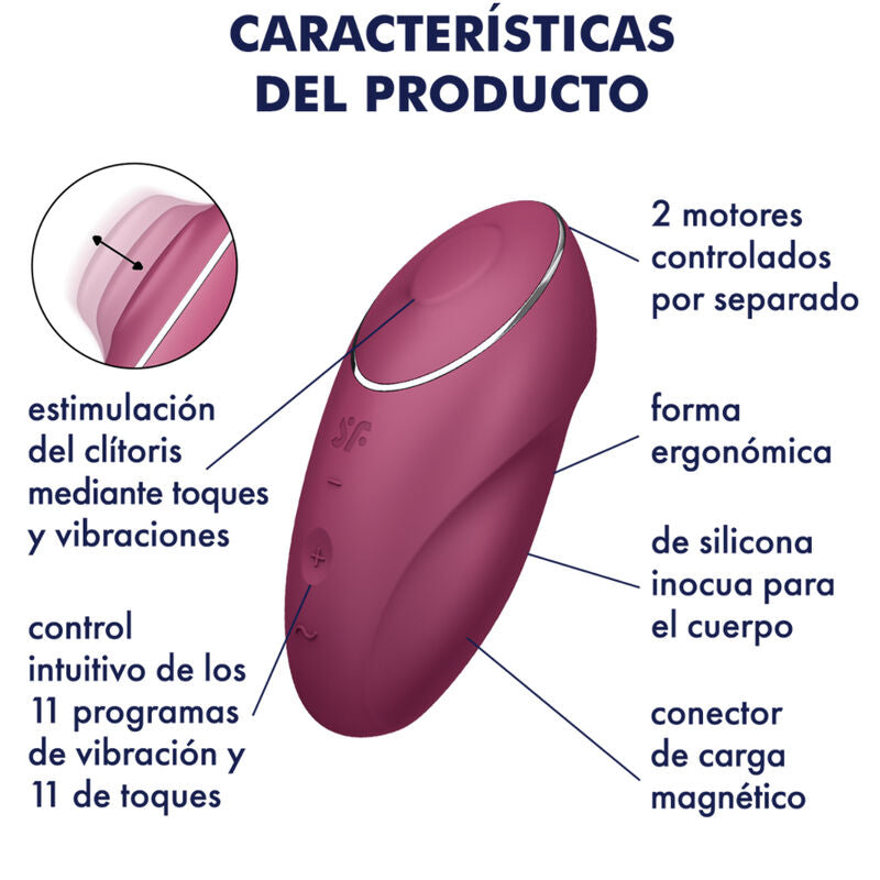 Vibratore Clitoride Lay-On Satisfyer Tap & Climax 1 — Rosso