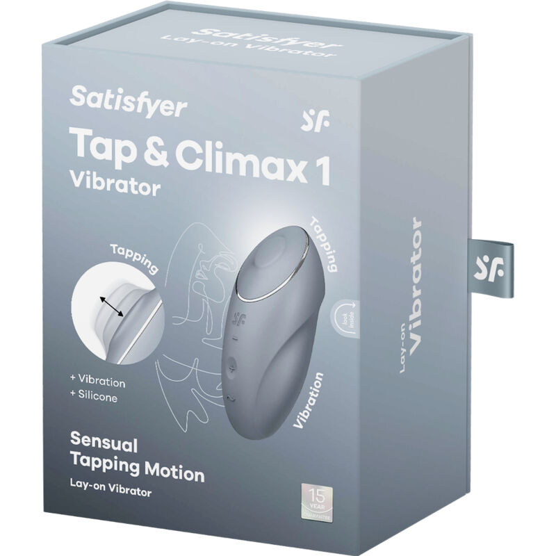 Vibratore Stimolatore Clitoride Satisfyer Tap & Climax 1 — Grigio