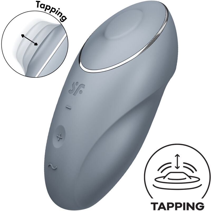 Vibratore Stimolatore Clitoride Satisfyer Tap & Climax 1 — Grigio