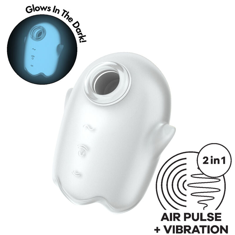 Succhia Clitoride Vibrante Satisfyer Glowing Ghost — Bianco