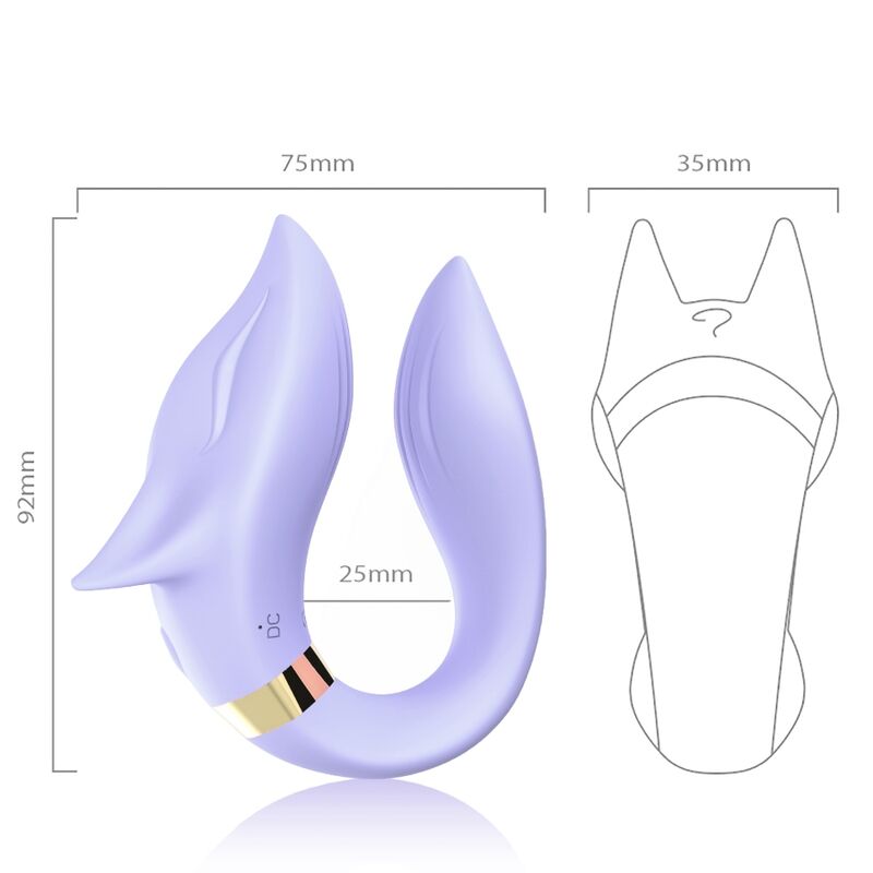 Vibratore di Coppia Telecomandato Armony Fox — Silicone, Viola