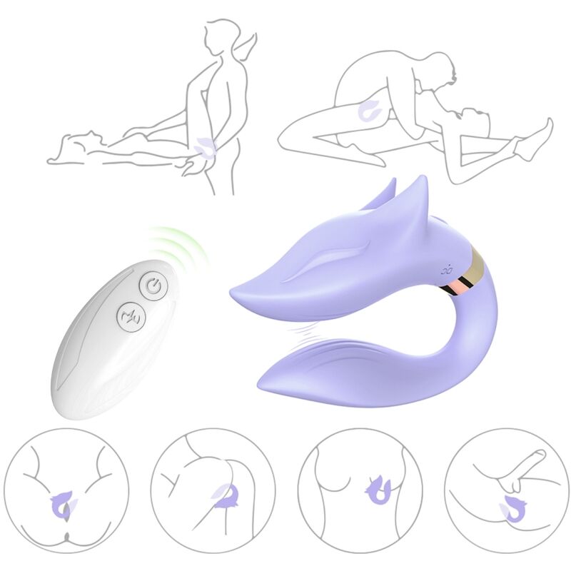 Vibratore di Coppia Telecomandato Armony Fox — Silicone, Viola