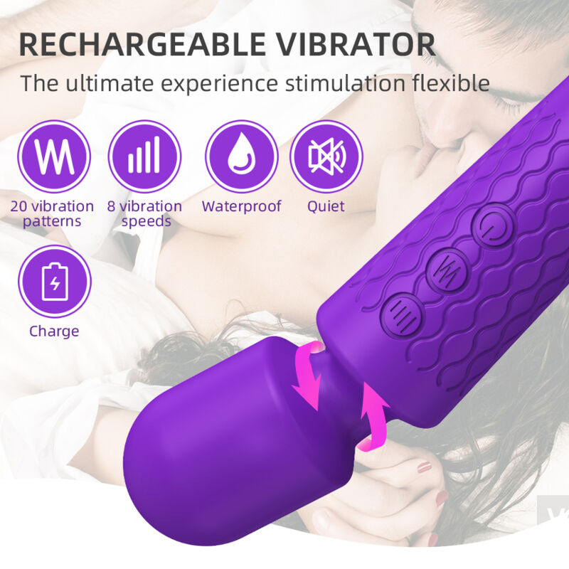 Vibratore Wand Armony Mini Massaggiatore — 8 Velocità, Viola