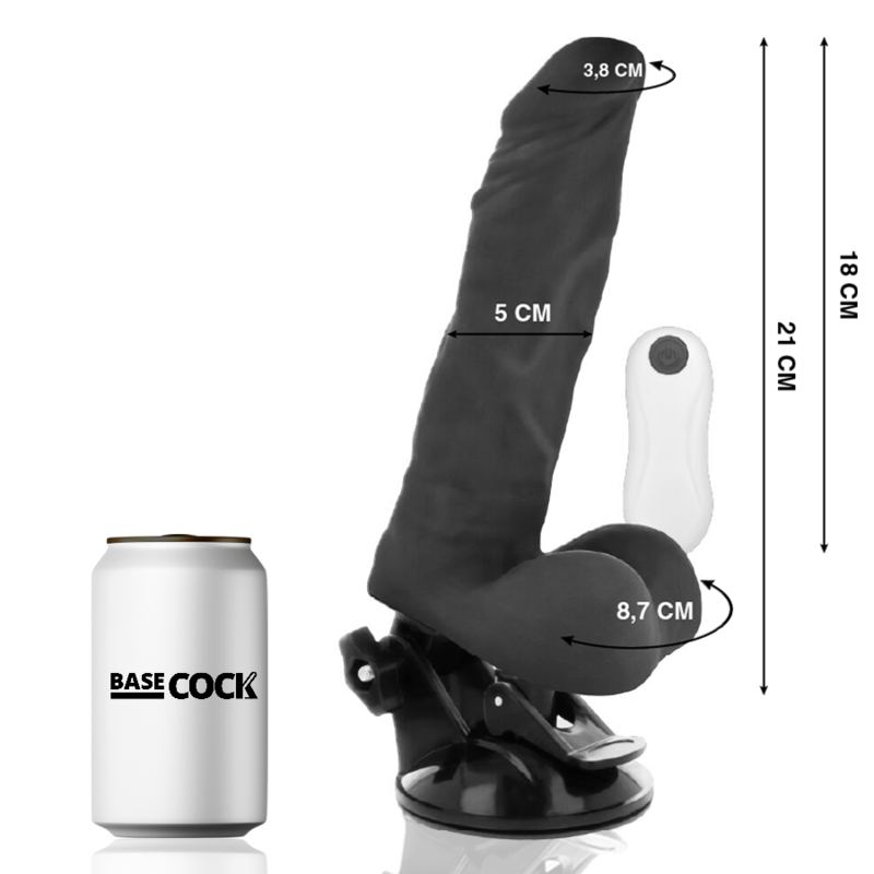 Dildo Realistico Vibrante Telecomando Basecock — 21 cm