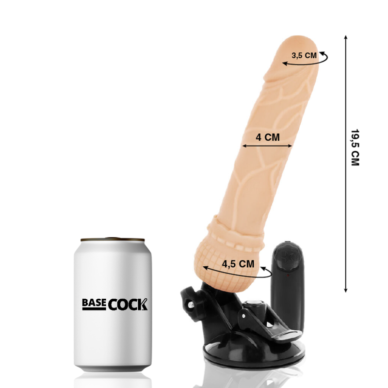 Dildo Realistico Vibrante Basecock — 19.5 cm, Telecomando
