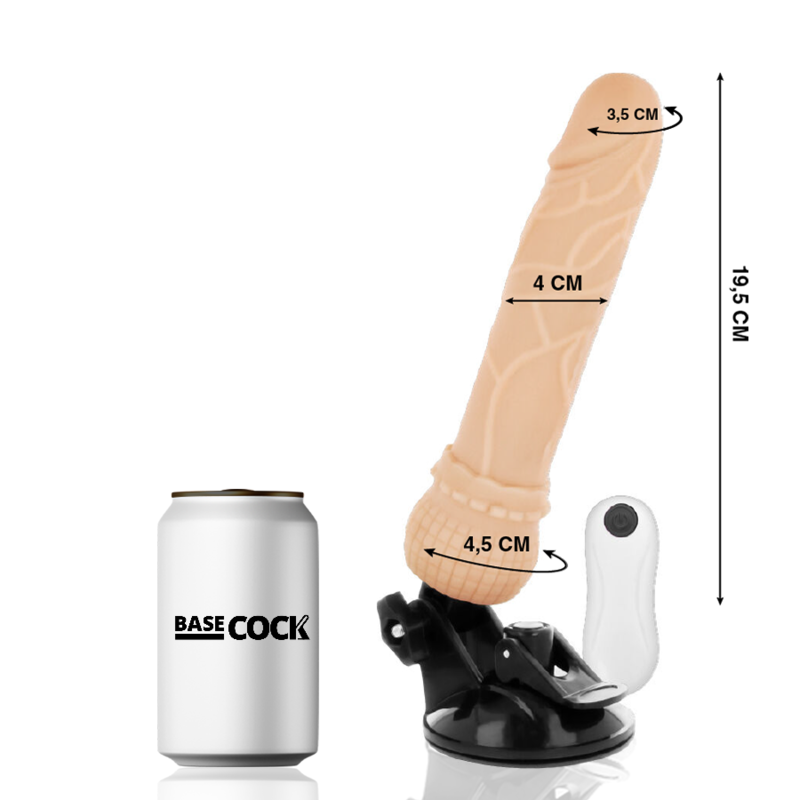 Dildo Realistico Vibrante con Telecomando Basecock — 19.5 cm