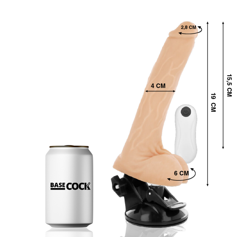 Dildo Realistico Vibrante con Telecomando Basecock — 19 cm