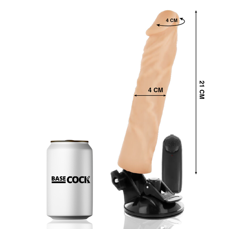 Dildo Realistico Vibrante con Telecomando Basecock — 21 cm
