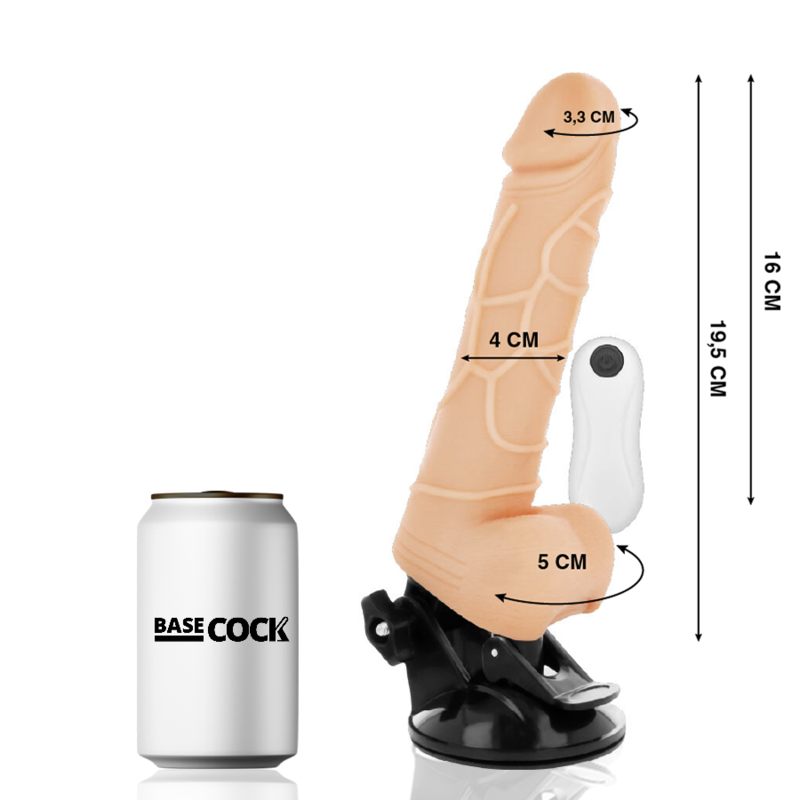 Dildo Realistico Vibrante con Telecomando Basecock — 19.5 cm