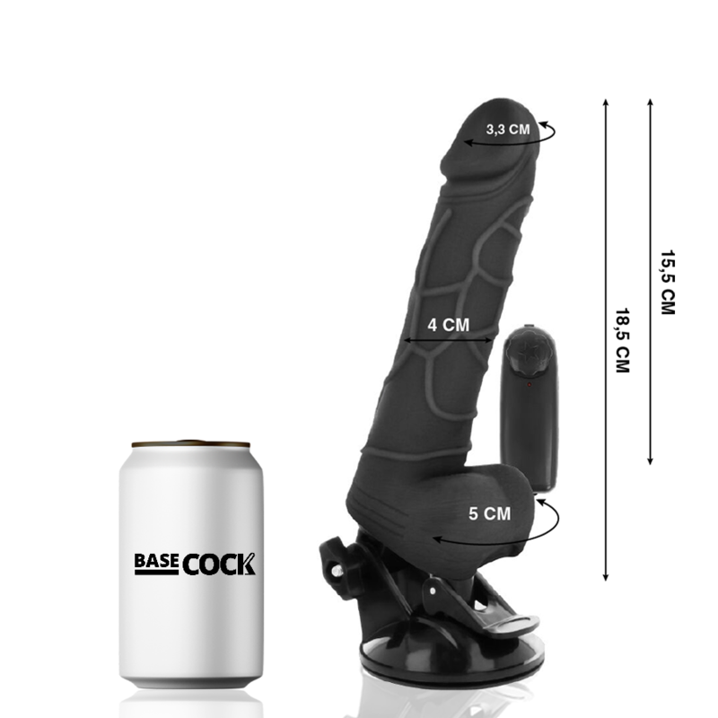 Dildo Realistico Vibrante con Telecomando Basecock — 18.5 cm