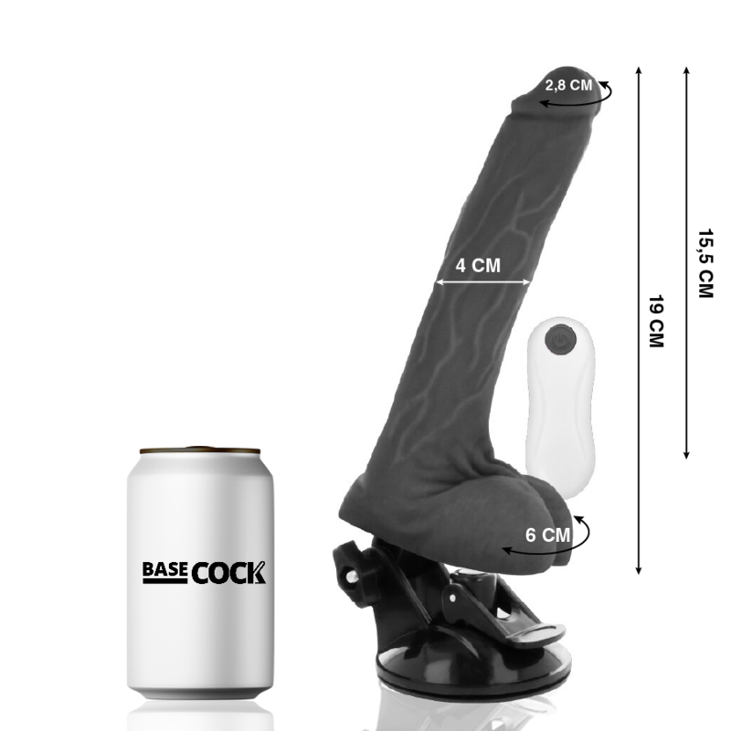 Dildo Realistico Vibrante con Telecomando Basecock — 19 cm