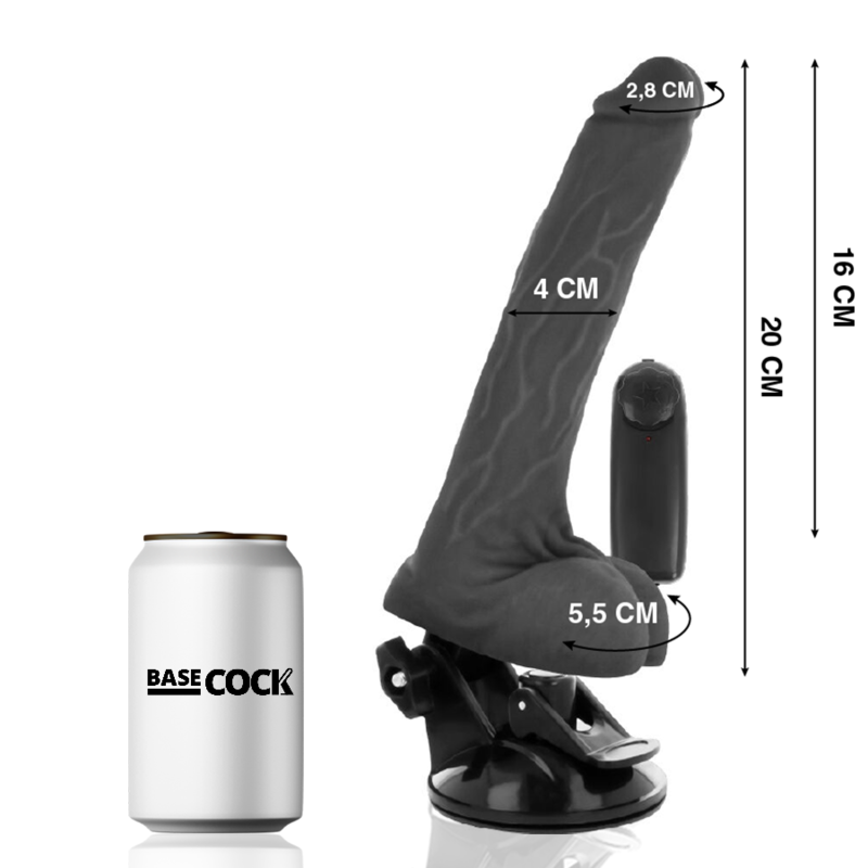 Dildo Realistico Vibrante con Telecomando Basecock — 20 cm