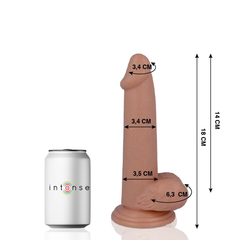 Dildo Realistico Mr. Intense — 18 cm, PVC Ipoallergenico
