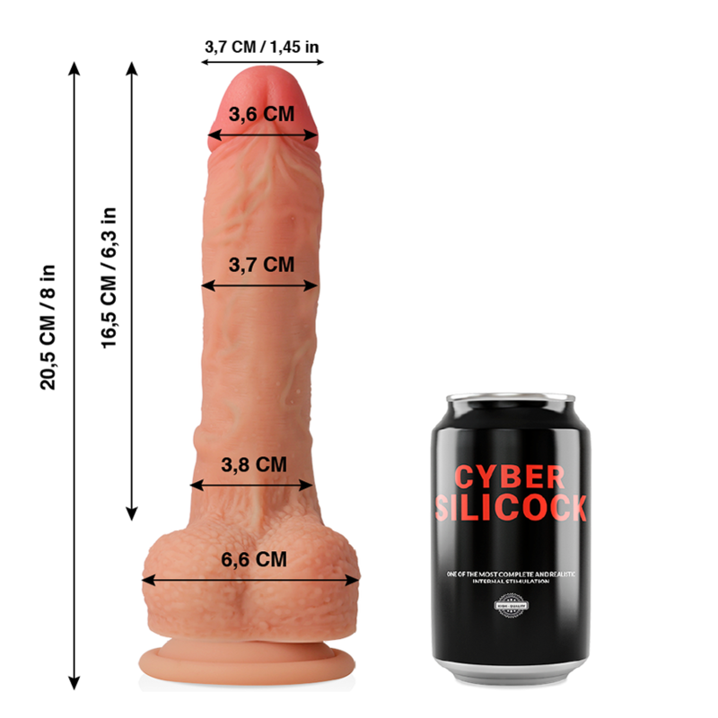Dildo Realistico Cyber Silicock Connor — Silicone Morbido 20,5 cm