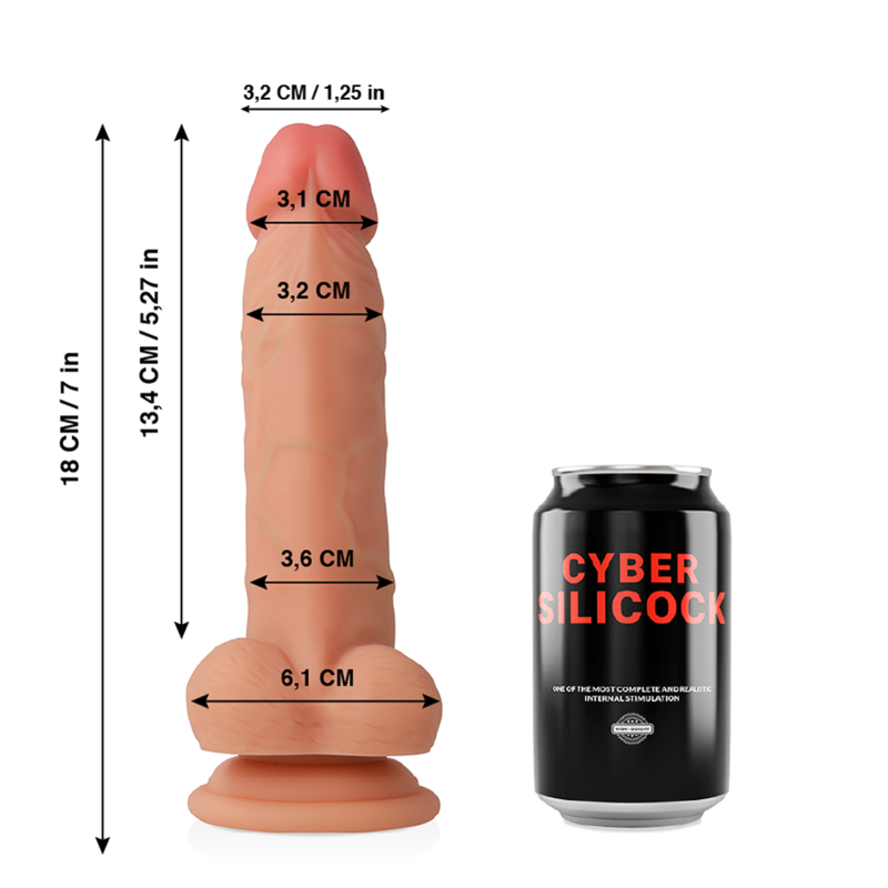 Dildo Realistico Cyber Silicock Jude — Silicone, 18 cm