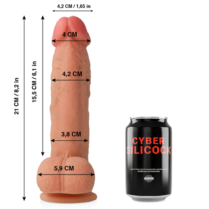 Dildo Realistico Cyber Silicock Saul — Silicone Morbido 21 cm