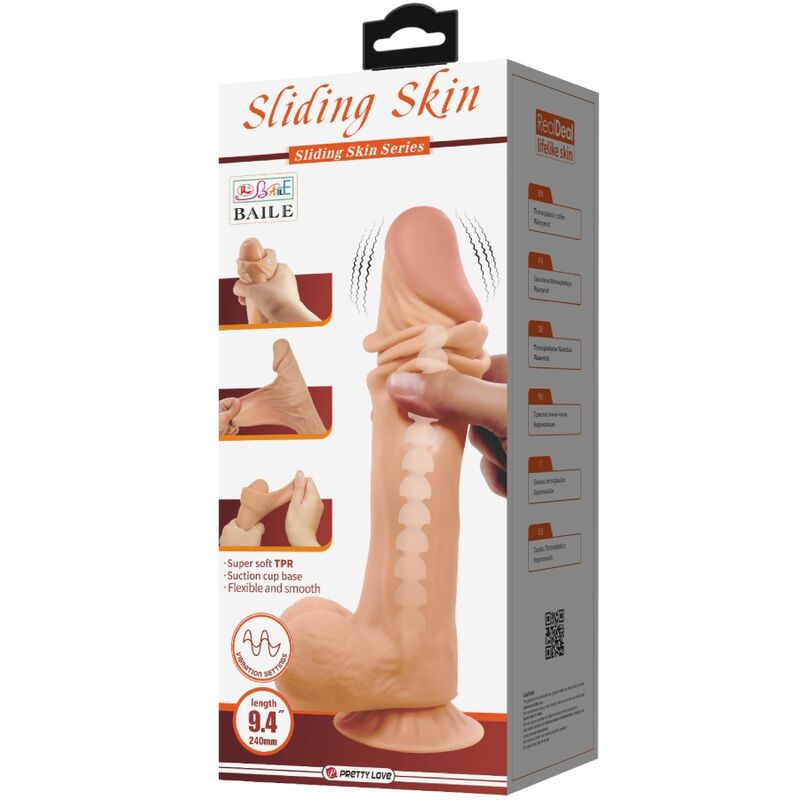 Dildo Realistico Vibrante Pretty Love Sliding Skin — 24 cm