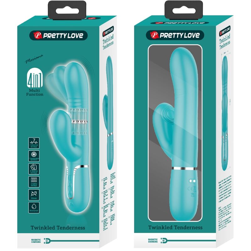 Vibratore Rabbit Punto G Pretty Love — 7 Modalità, Verde Acqua