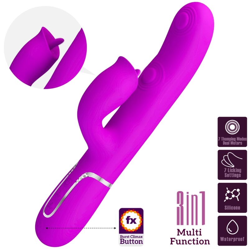 Vibratore Rabbit con Licking Pretty Love Flirtation — 7 Modalità